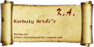 Korbuly Artúr névjegykártya